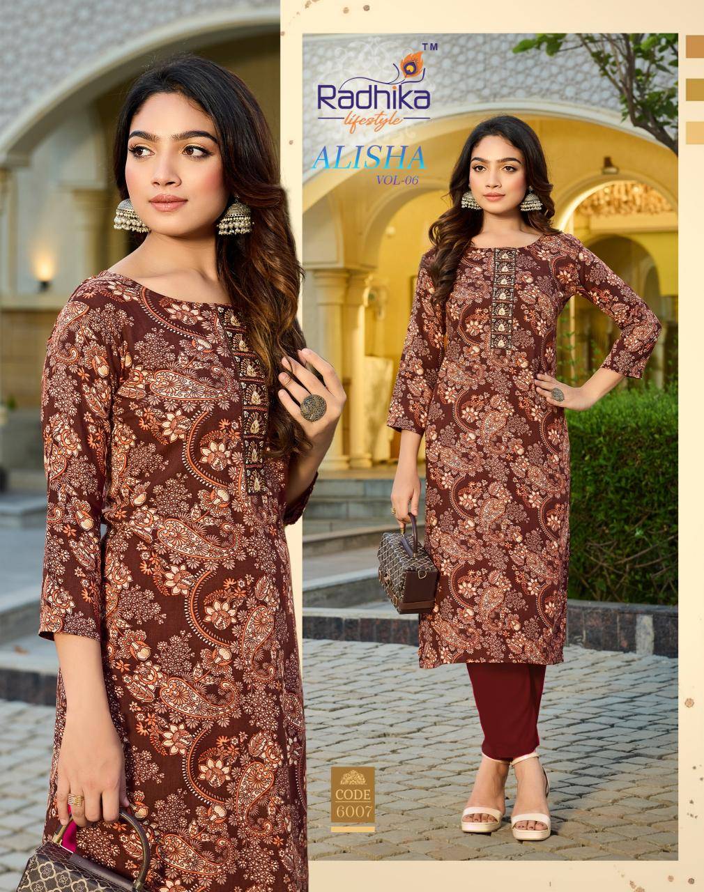 Radhika lifestyle alisha vol 6 Kurtis manufacturers and wholesalers in Delhi